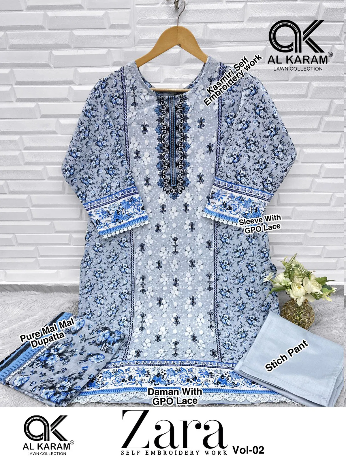 Zara Vol 2 By Al Karam Lawn Cotton Printed Wholesale Readymade Suits In India